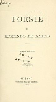 Cover of: Poesie by Edmondo De Amicis
