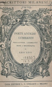 Cover of: Poeti antichi Lombardi: prefazione, commento, note e bibliografia