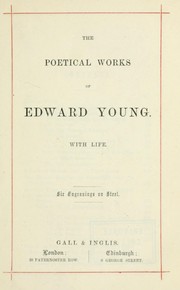 Cover of: The poetical works of Edward Young by Edward Young