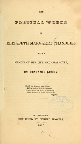 The poetical works of Elizabeth Margaret Chandler