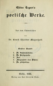 Cover of: Poetische Werke: Aus dem Schwedischen von Ernst Theodor Mayerhoff