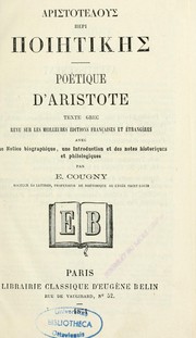 Cover of: Poétique d'Aristote: texte grec revu sur les meilleures éditions françaises et étrangères