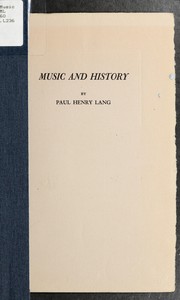 Cover of: Music and history.