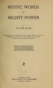 Cover of: Mystic words of mighty power