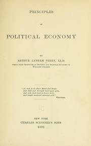 Cover of: Principles of political economy.