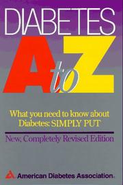 Cover of: Diabetes A to Z by Karen Lombardi Ingle