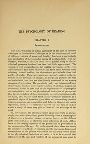 Cover of: The psychology of reading: an experimental study of the reading and movements of the eye