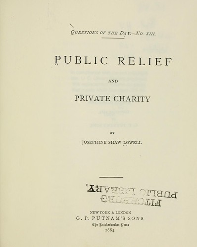 Public relief and private charity.