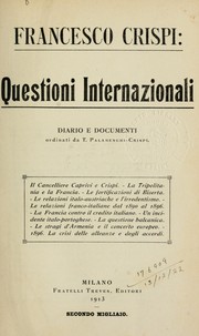 Cover of: Questioni Internazionali by Francesco Crispi