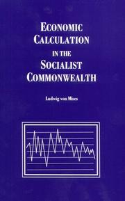 Cover of: Economic calculation in the socialist commonwealth