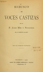 Cover of: Rebusco de voces castizas
