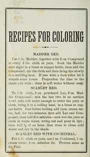 Cover of: Recipes for coloring by A. McClure & Co
