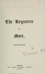 Cover of: The registers of More, Shropshire, 1569-1812  by More (England : Parish)