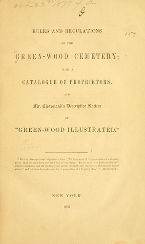 Rules and regulations of the Green-wood cemetery