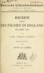 Cover of: Reisen eines Deutschen in England im Jahr 1782 by Karl Philipp Moritz