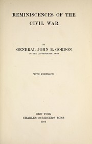 Cover of: Reminiscences of the Civil War by John Brown Gordon