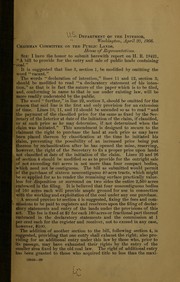Cover of: [Report on H. R. 19421, "A bill to provide for the entry and sale of public lands containing coal"]