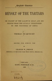 Cover of: Revolt of the Tartars by Thomas De Quincey