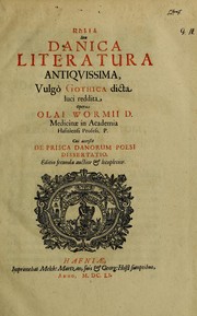 Cover of: Runir [in Runic characters], seu, Danica literatura antiqvissima by Ole Worm