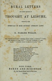 Cover of: Rural letters and other records of thought at leisure by Nathaniel Parker Willis