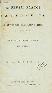 Cover of: Satirae VI by Aulus Persius Flaccus