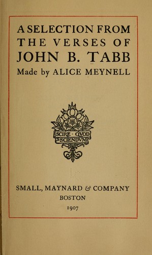 A selection from the verses of John B. Tabb