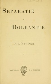 Cover of: Separatie en Doleantie