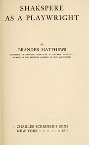 Cover of: Shakespere as a playwright