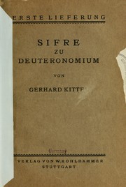 Cover of: Sifre zu Deuteronomium: [Übers. und erläutert] von Gerhard Kittel