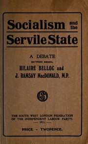 Cover of: Socialism and the servile state
