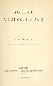 Cover of: Social vicissitudes