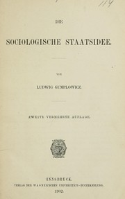 Cover of: Sociologische staatsidee