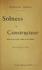 Cover of: Solness le constructeur: drame en trois actes