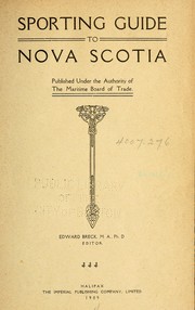 Cover of: Sporting guide to Nova Scotia