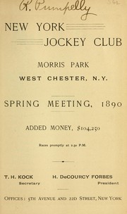 Cover of: Spring meeting, 1890 by Jockey Club (New York, N.Y.)