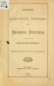 Statistics of Dane county, Wisconsin by Carpenter & Tenney