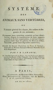 Cover of: Systéme des animaux sans vertèbres: ou, Tableau général des classes, des ordres et des genres de ces animaux
