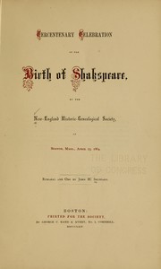 Cover of: Tercentenary celebration of the birth of Shakespeare