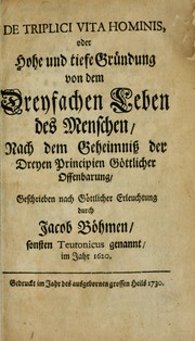 Cover of: Theosophia revelata, das ist, Alle göttliche Schriften by Jacob Boehme