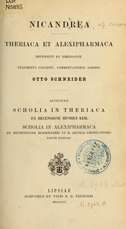 Cover of: Theriaca et Alexipharmaca