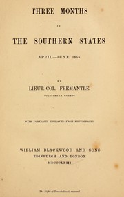 Cover of: Three months in the southern states: April-June, 1863.