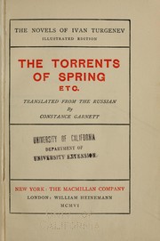 Cover of: The torrents of spring, etc
