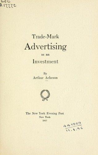 Trade-mark advertising as an investment