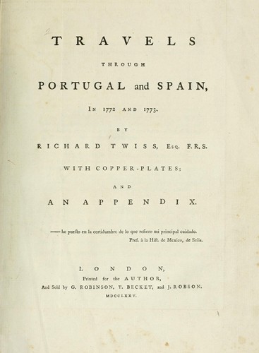 Travels through Portugal and Spain, in 1772-1773