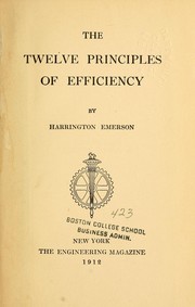 Cover of: The twelve principles of efficiency