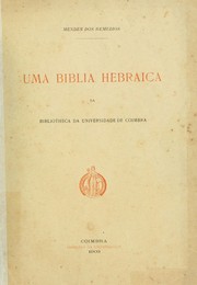 Cover of: Uma Biblia Hebraica da Bibliotheca da Universidade de Coimbra