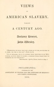 Cover of: Views of American slavery taken a century ago