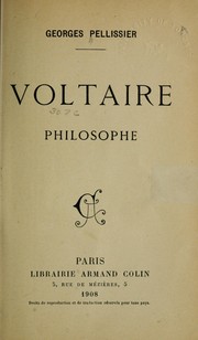 Cover of: Voltaire, philosophe