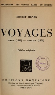 Cover of: Voyages by Ernest Renan