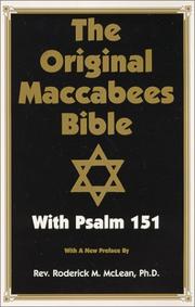 Cover of: The Original Maccabees Bible With Psalm 151